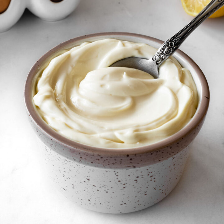 homemade olive oil mayo emulsion blender