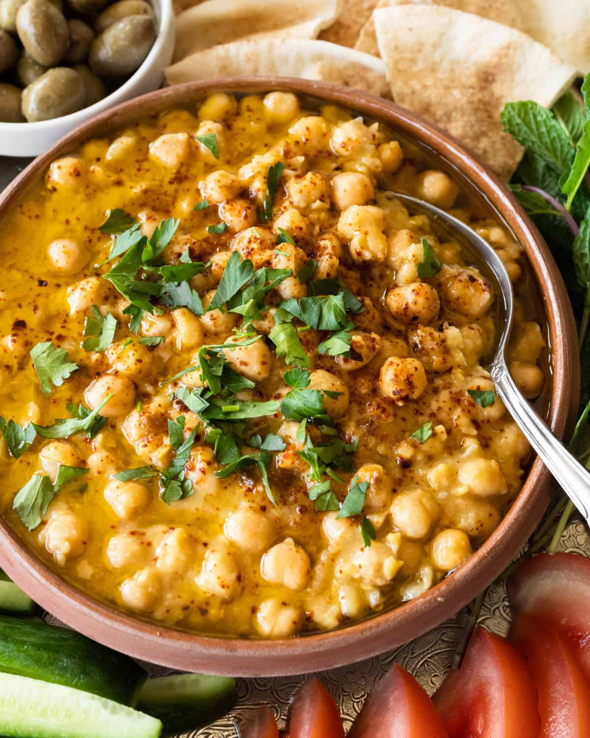 close up of balila with a spoon in the bowl.